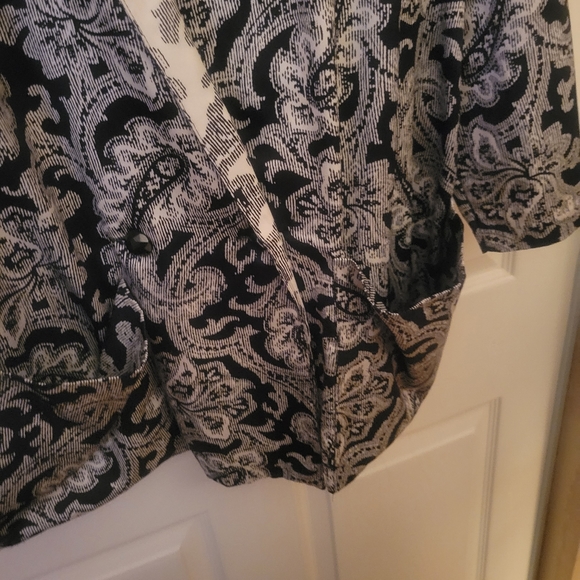 80's 90's Retro Paisley Blazer Black & White - Picture 4 of 9